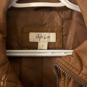 Style & Co. Tan Quilted Jacket